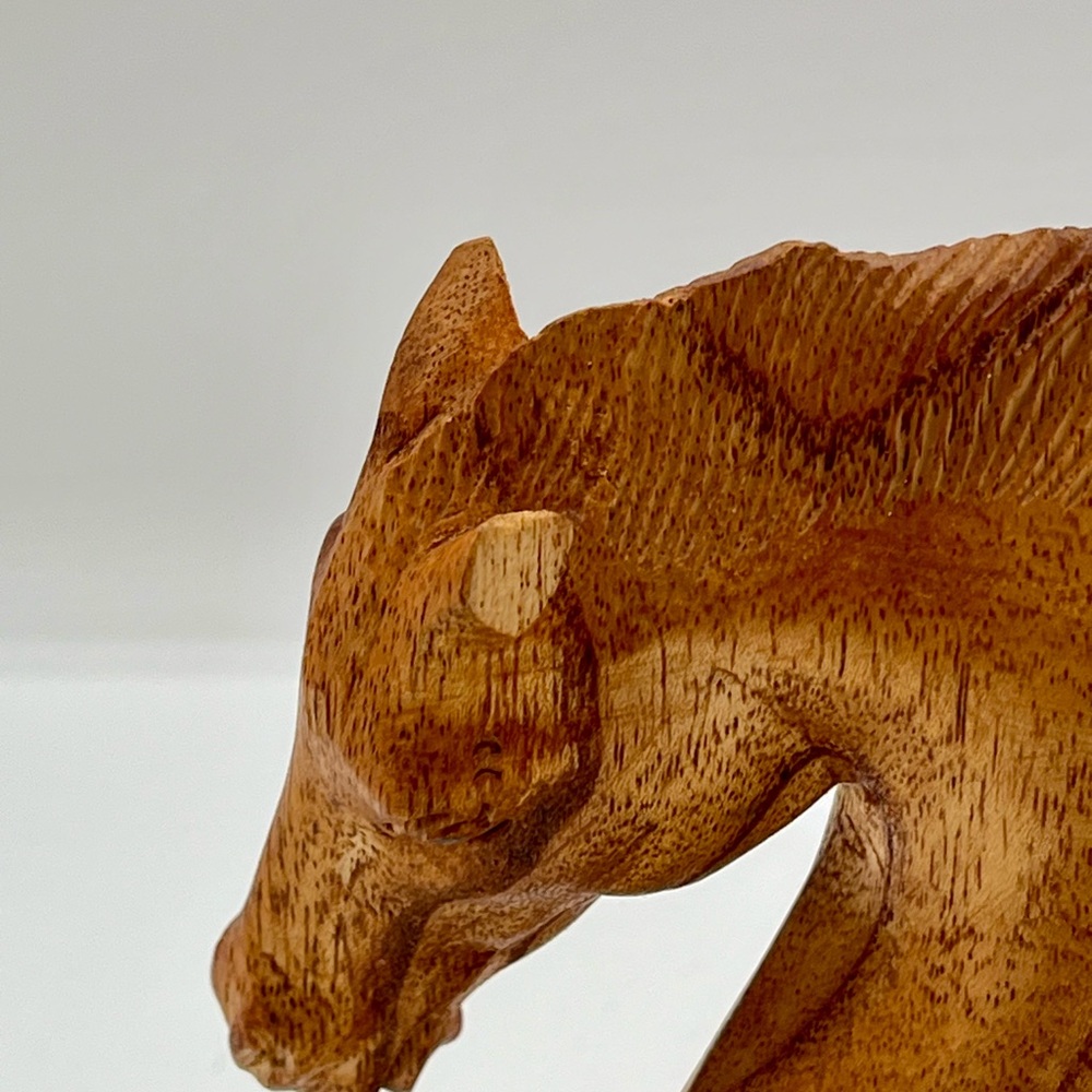 Handcrafted Wooden Horse Sculpture 8 inch tall - Picture 4 of 12